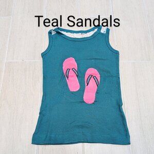 Girls Printed Cute Ribbed Cotton Blend Tank Top With Netted Back ,Soft & Comfy